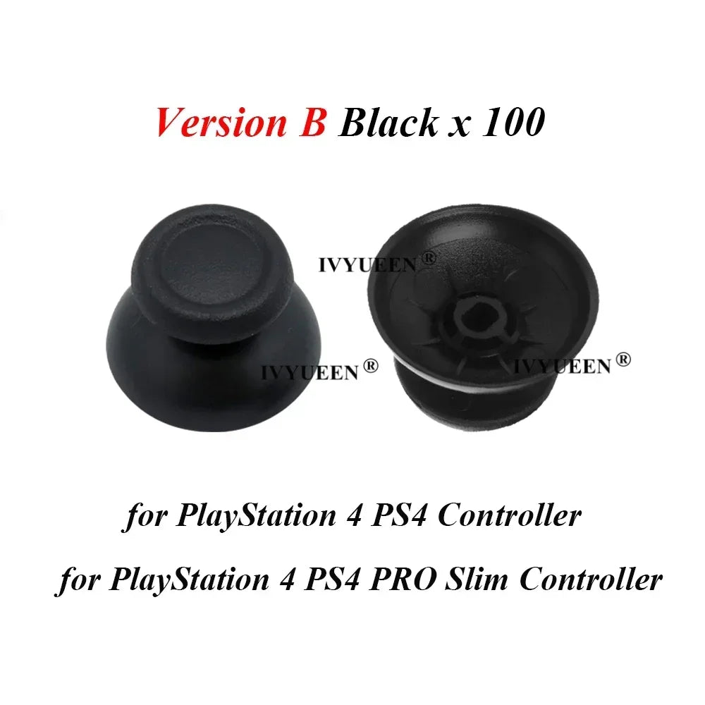 IVYUEEN 100PCS Black Analog Stick Caps β Thumb Grip Covers for PS5, PS4, PS3 & Xbox Controllers