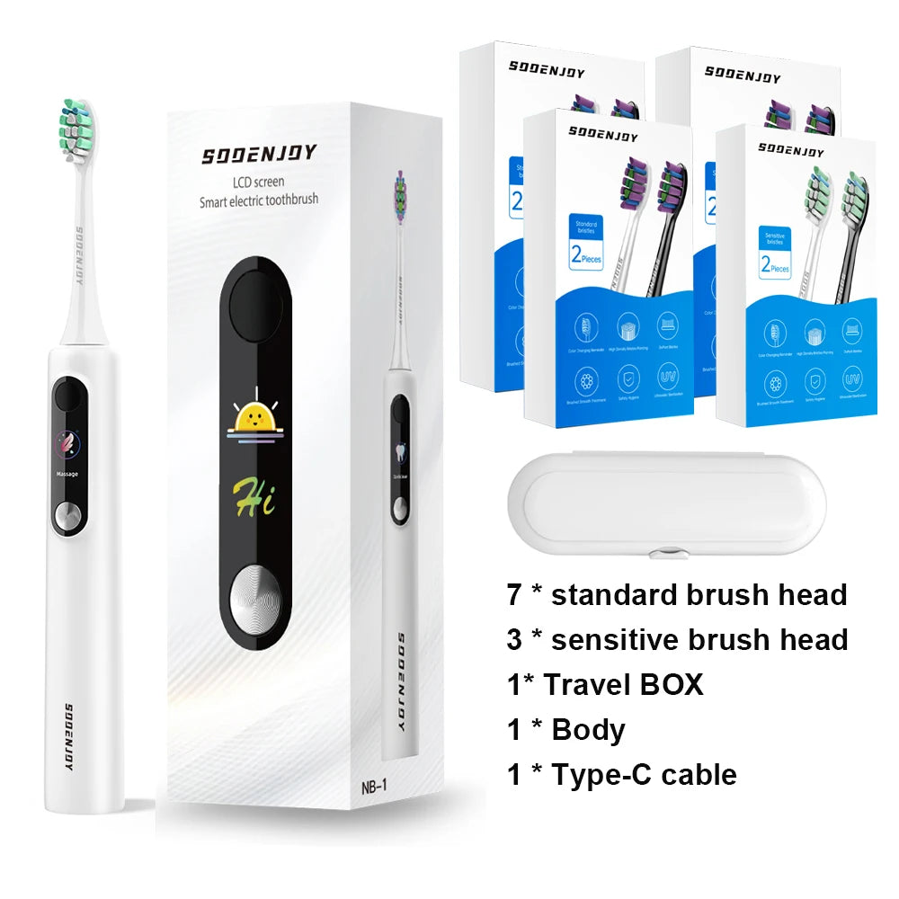 SOOENJOY Sonic Electric Toothbrush NB-1 β Smart LCD Display, DIY Mode, Automatic Teeth Cleaner for Adults