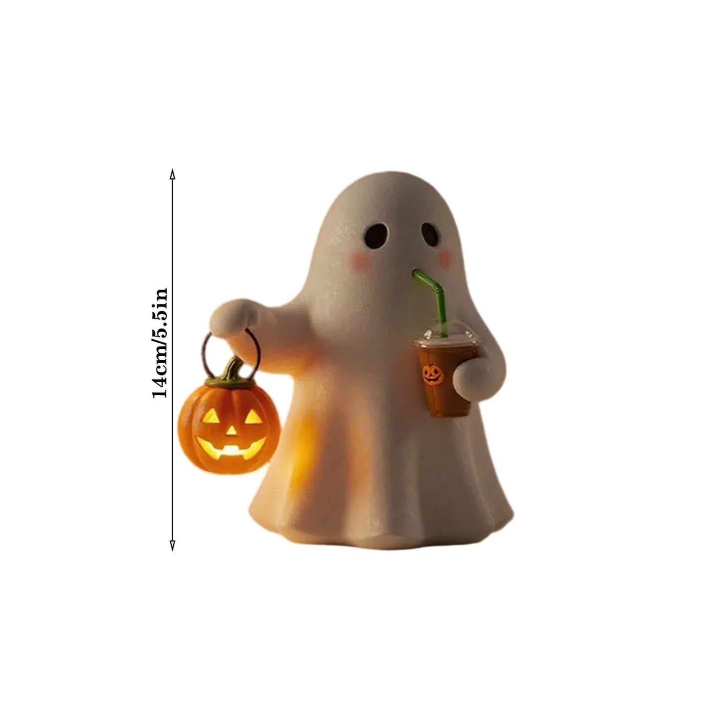 Cute Ghost Resin Nightlight β Halloween Home Decoration, Creative Craft Atmospheric Decor for Spooky Holiday Ambience