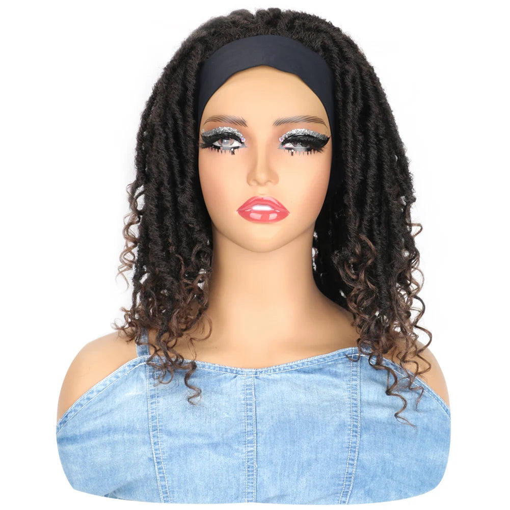 Synthetic Afro Dreadlock Headband Wig – Ombre Color Crochet Hair Wig, Low-Heat Fiber