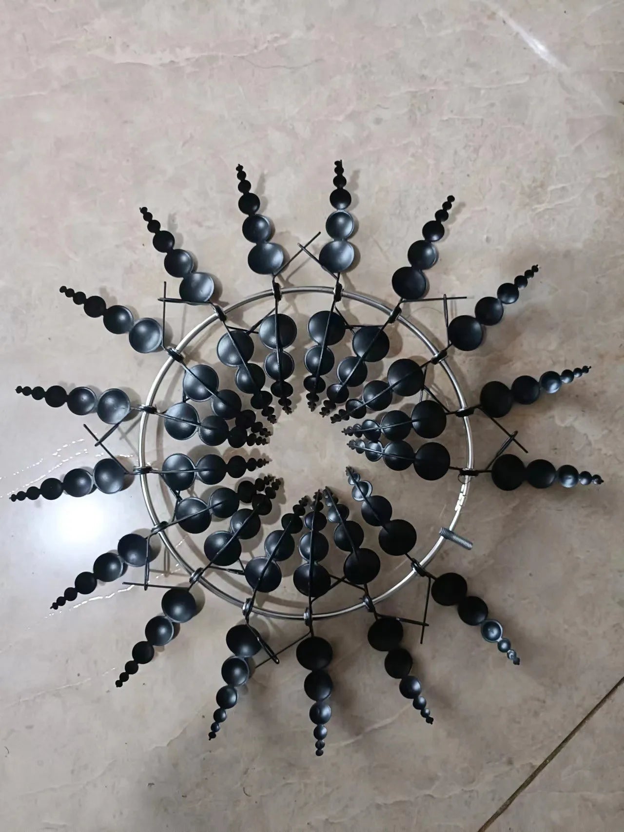 Outdoor Metal Wind Spinner – Rotating Windmill Garden Decoration & Yard Art