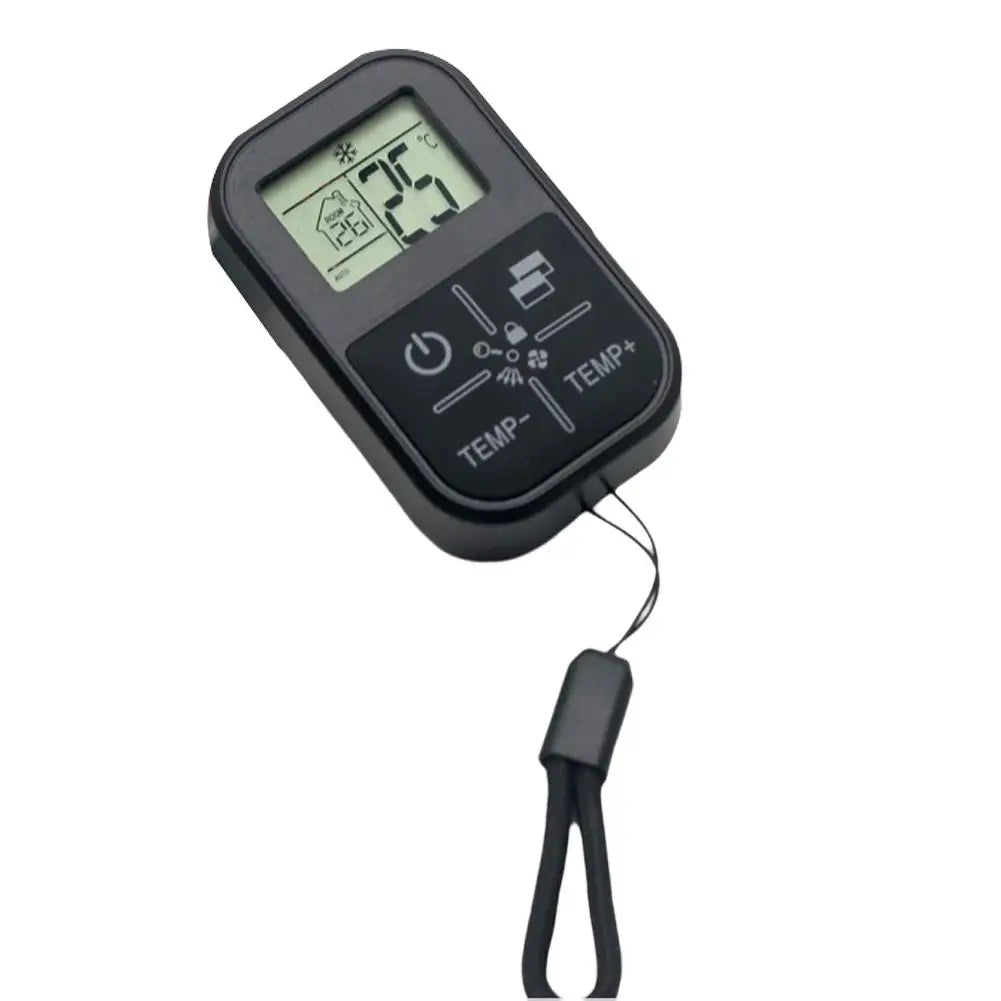 Mini Universal AC Remote Control - English Display with Indoor Thermometer and Portable Handle