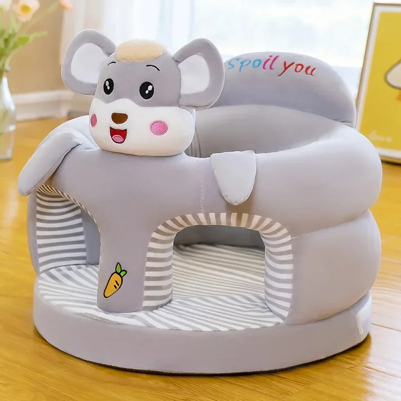 Baby Animal Plush Sofa Cover - Soft Feeding Chair Seat Cover for Toddlers, Comfortable Baby Sofa Cushion Without Filling