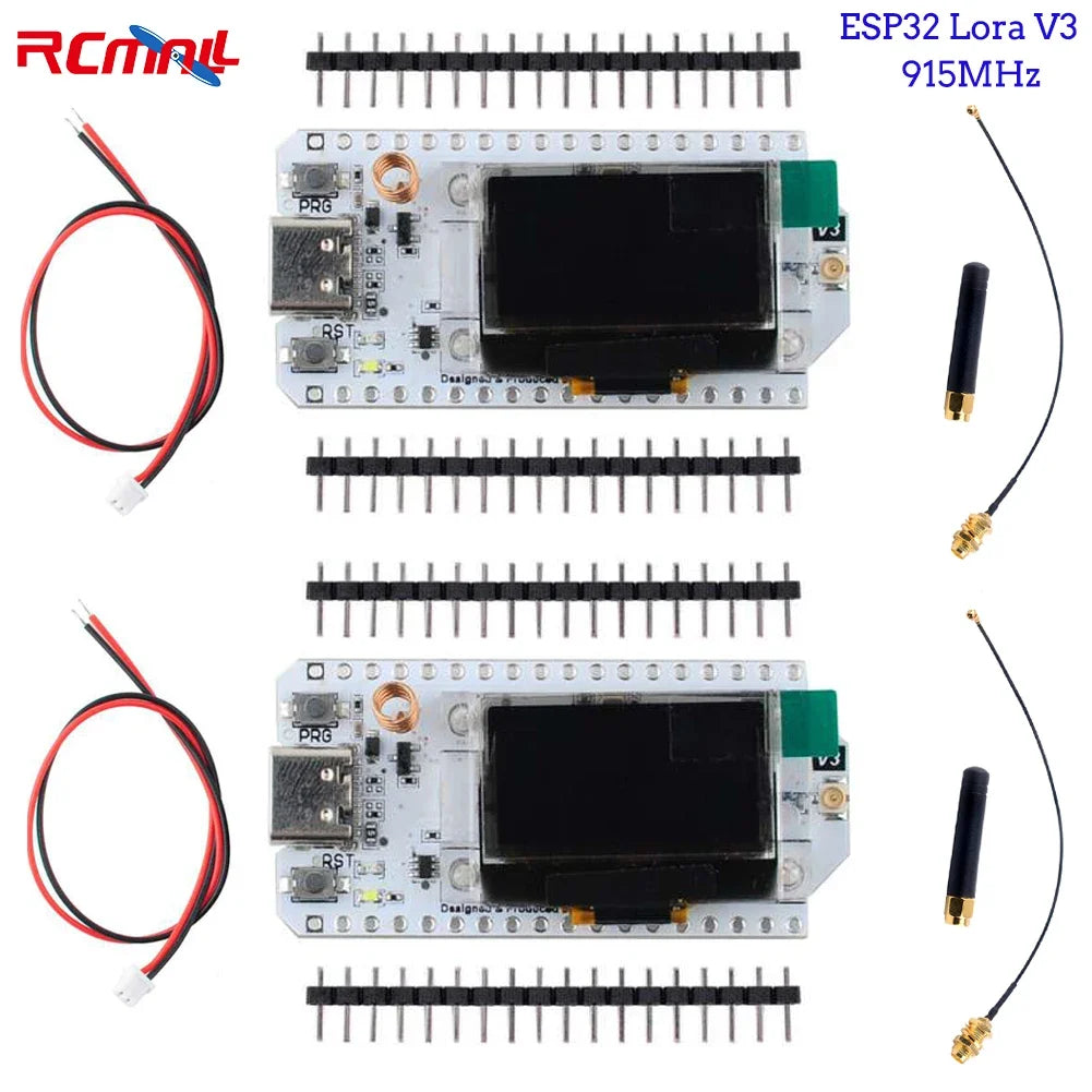 2PCS Heltec LoRa32 V3 Development Board β 868/915MHz SX1262 with 0.96" OLED, Bluetooth & WiFi for Arduino IoT & Meshtastic Projects