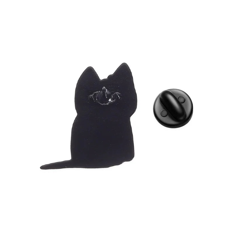 Black Cat Void Loading Enamel Pin - Cute Cartoon Kitten Brooch Animal Jewelry Gift