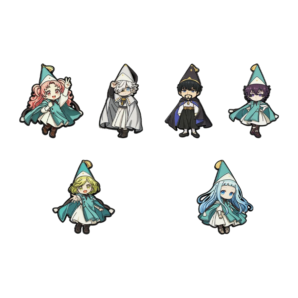 6PCS Witch Hat Atelier Enamel Pins - Coco, Agott, Olruggio and Richeh Anime Chibi Brooch Set