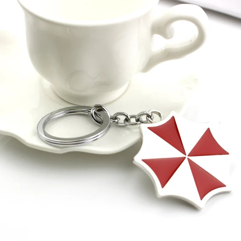 Resident Evil Umbrella Corporation Keychain - Movie-Inspired Mini Umbrella Charm for Keys, Bags and Cars