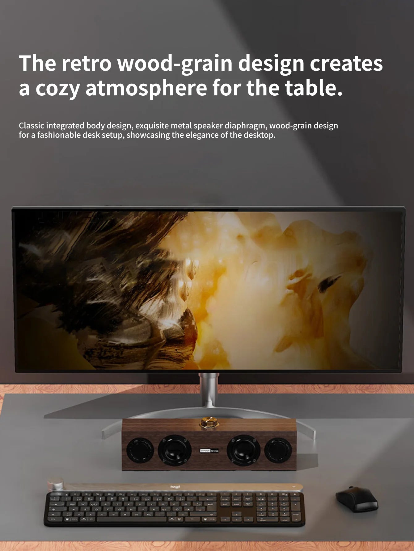Lenovo C02 Multimedia Bluetooth Speaker – Wired & Wireless Retro Dual-Mode Subwoofer for TV, Computer & Mobile Devices