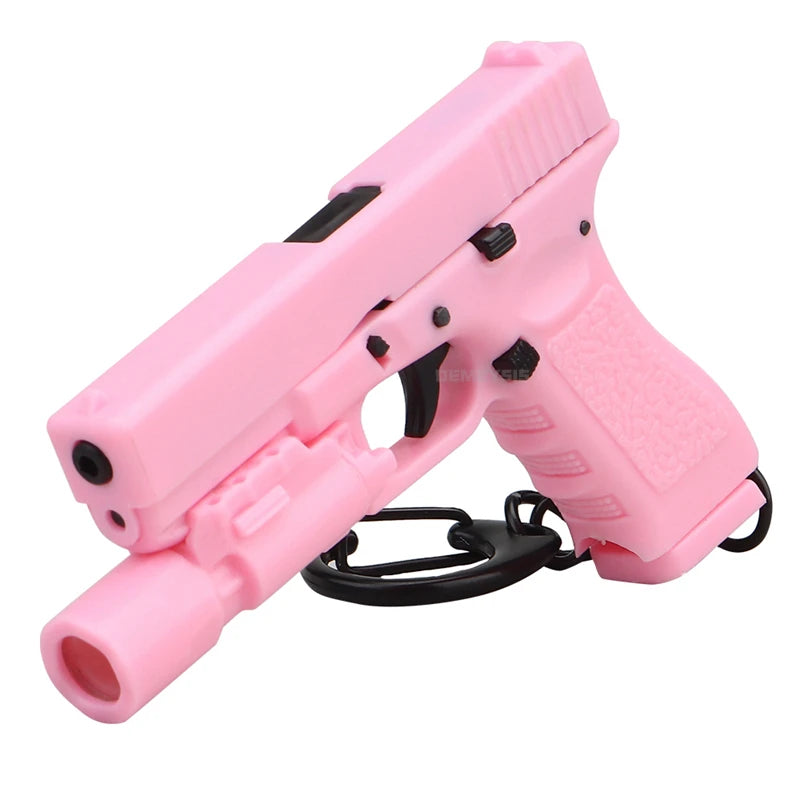 Mini Tactical Pistol Keychain - G17 Model Gun Shape Detachable Key Ring Backpack Vest Decorative Accessory