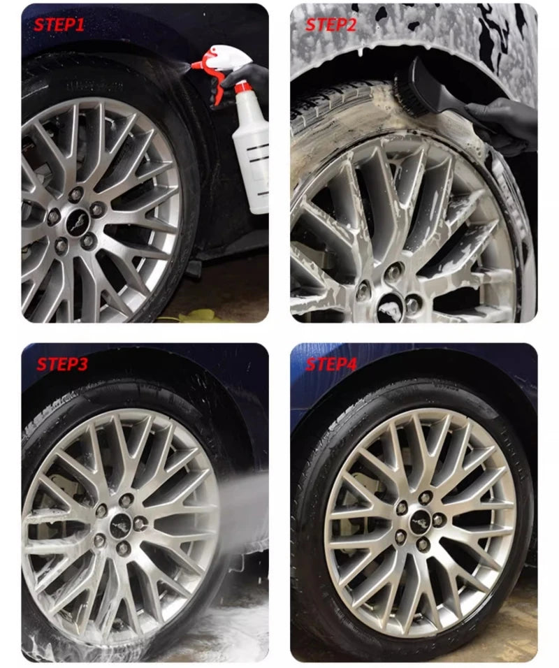 Car Tire Rim Brush | Wheel Hub Cleaning Tool | Black Tire Auto Washing Accessory for Wheels Detailing