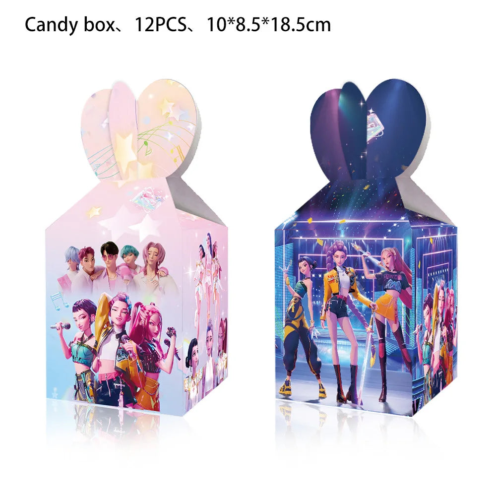 K-Pop Demon Hunters Birthday Party Favors β Keychains, Candy Boxes, Stickers & Masks for Kids