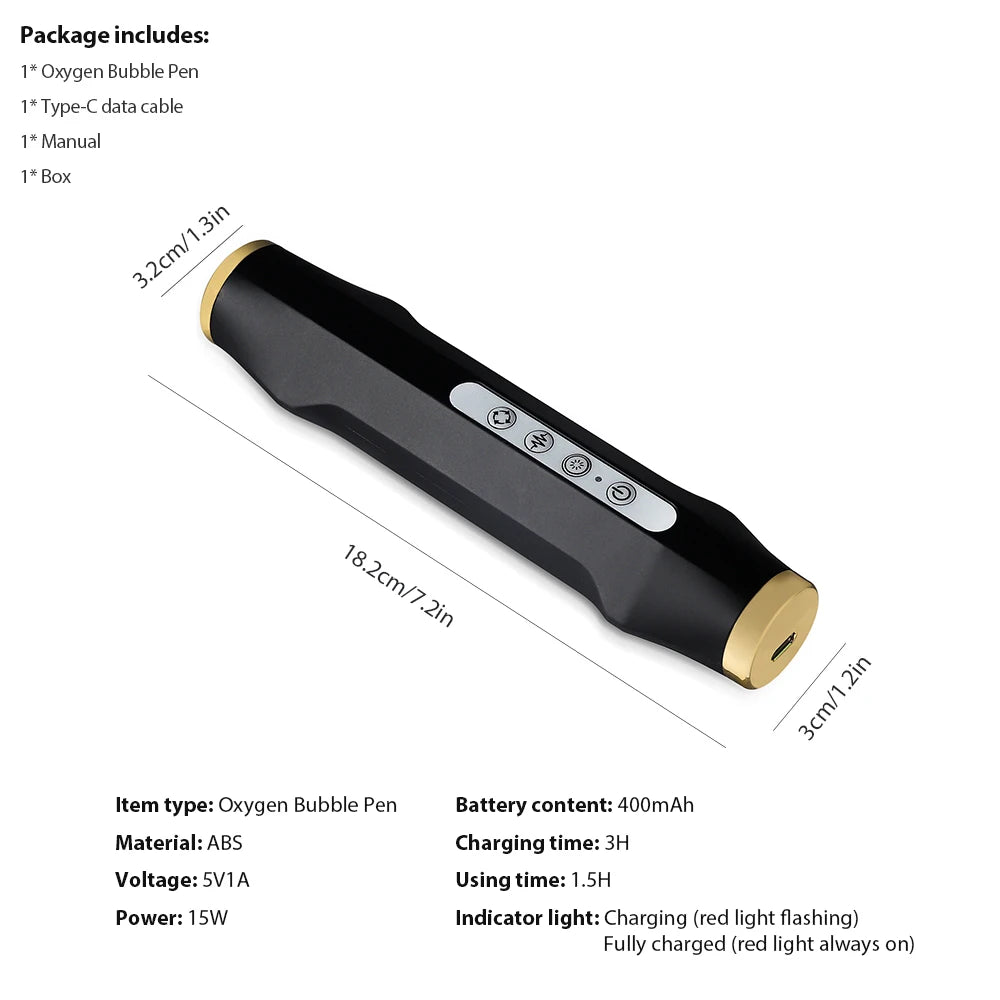 Oxygen Bubble Pen - Portable CO2 Oxygen Facial Machine for Skin Care, Facial SPA & Beauty Treatment