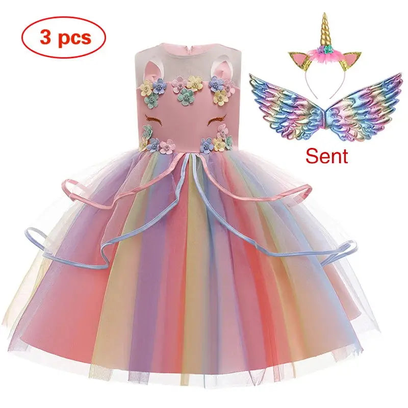 Baby Girls Unicorn Tutu Dress – Pastel Rainbow Princess Birthday & Halloween Costume