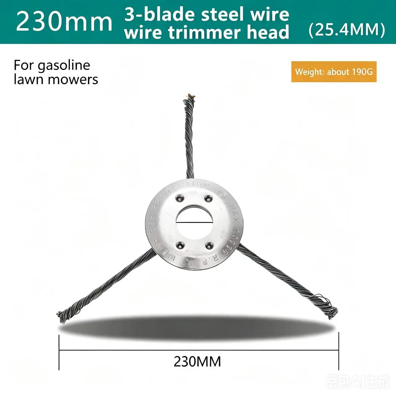 LUSQI Steel Wire Wheel Grass Trimmer Head β 6/7 Inch Universal Brush Cutter Attachment for Weed, Moss & Rust Removal