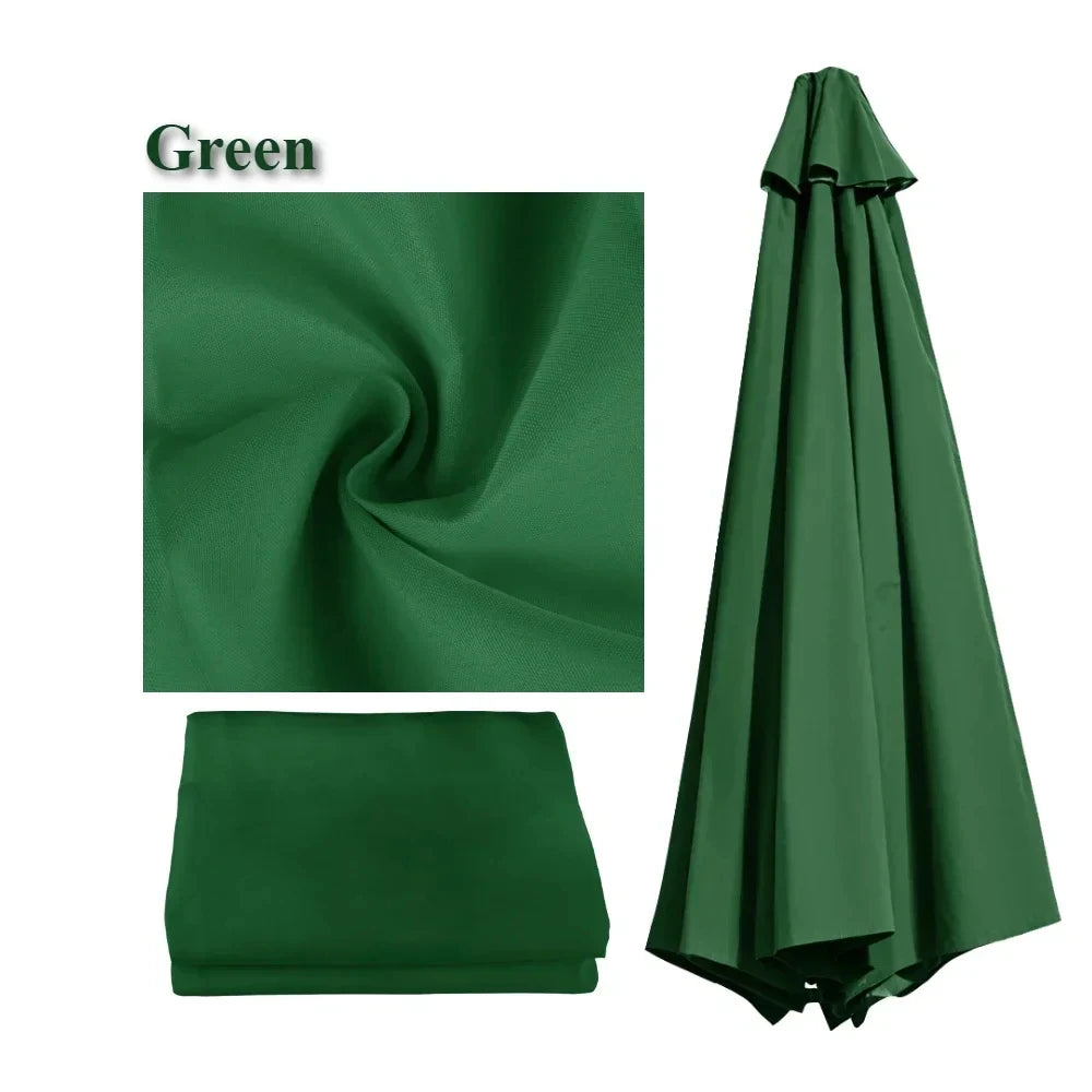 Universal Replacement Patio Umbrella Canopy – Waterproof Sunshade Cover for Garden Parasol (2m/2.5m/2.7m/3m, 6 & 8 Ribs)
