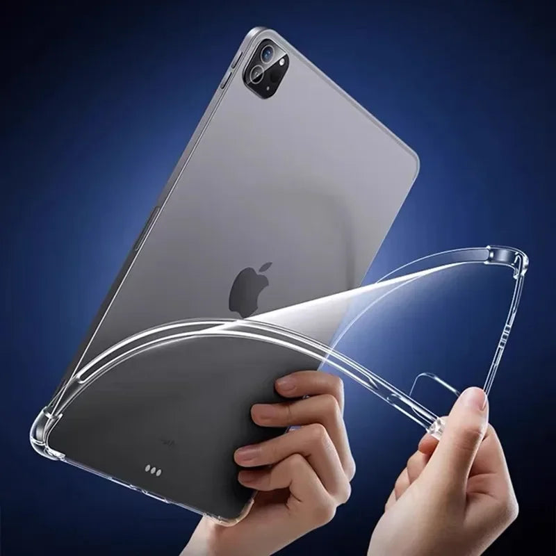 Clear iPad Case - Transparent Soft Shockproof Cover for iPad Air 3–5, Pro 11/12.9/13, Mini 6–9 & 8th–10th Gen