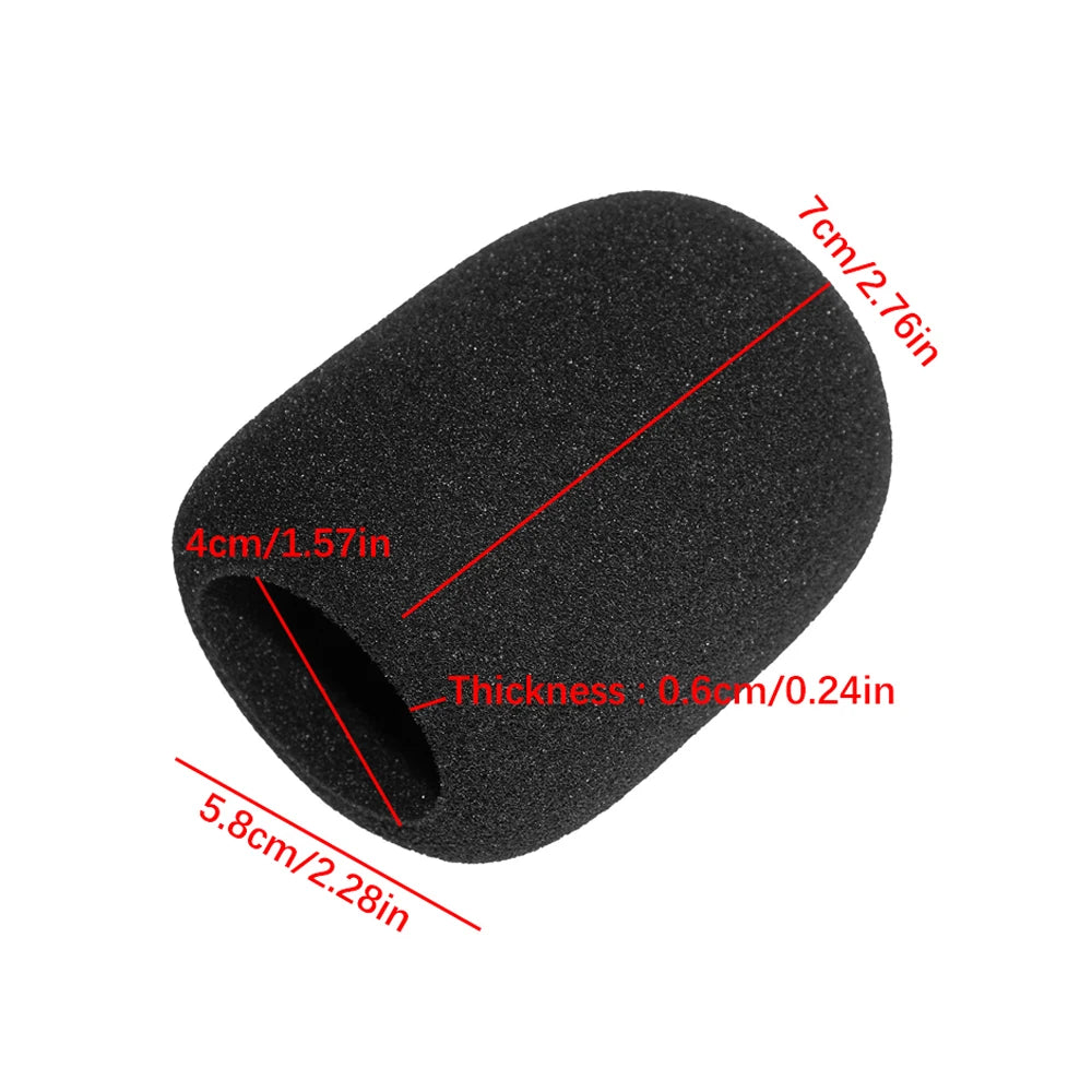 6pcs Microphone Foam Covers - High Density Windscreen Sponge Caps for Standard Microphones