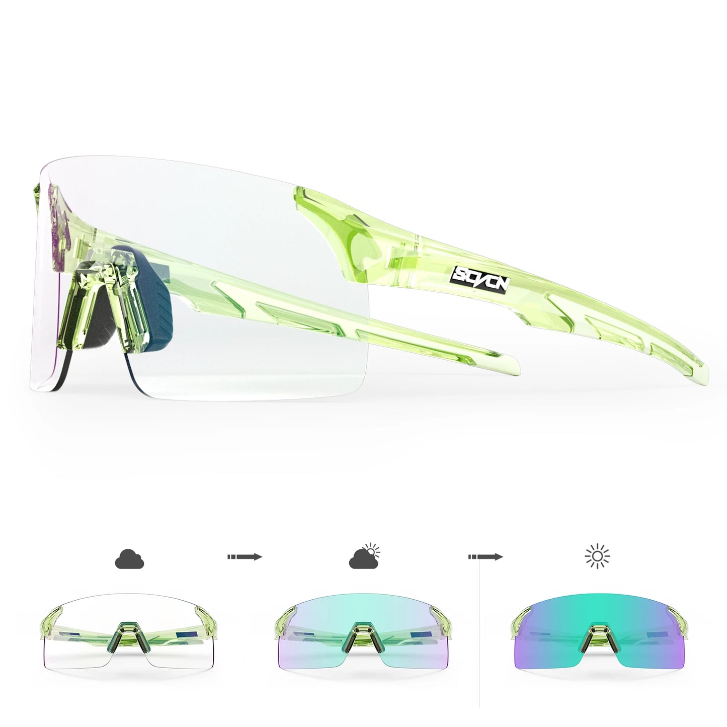 SCVCN Photochromic Sunglasses for Cycling & Outdoor Sports - Men & Women's MTB Climbing Eyewear, Driving Bicycle Goggles