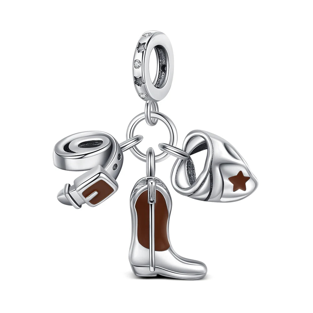 925 Sterling Silver Robot & Sea Turtle Charms Pendant — Moon Bead Bracelet Accessory, DIY Fashion Jewelry Gift for Women