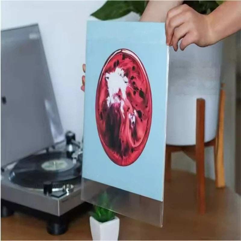 50 Pack Premium Vinyl Record Sleeves – Oversized Plastic Protective Covers with No-Seal Flap for Easy Access
