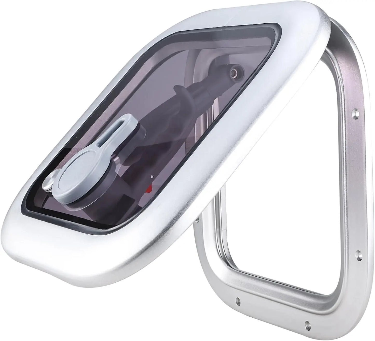 10.8"x10.8" Aluminum Alloy Boat Square Porthole | Push-Out Deck Hatch Window for Yacht & RV