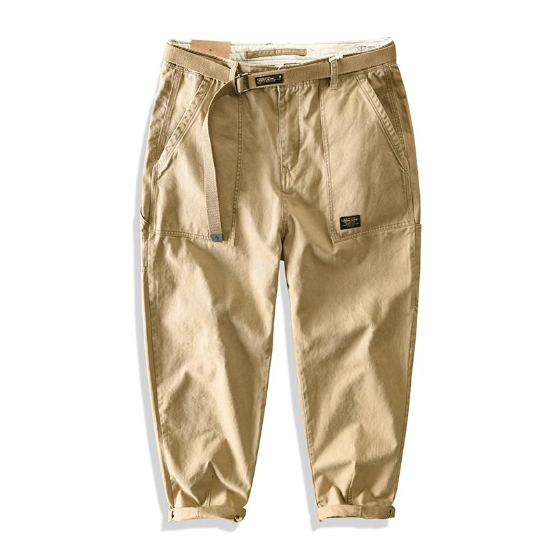 Men's Retro Workwear Cargo Pants - Straight-Leg Baggy Casual Trousers