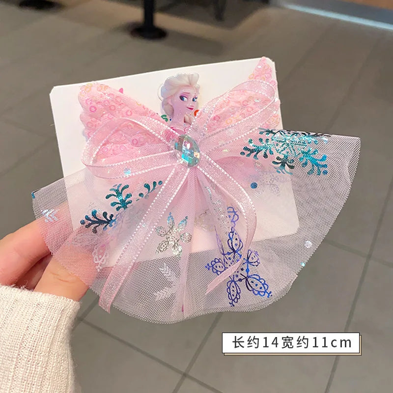 Disney Frozen Elsa Princess Wig & Braid Hairpin - Kawaii Hair Clip Accessories for Girls, Anime Cartoon Toy Gifts