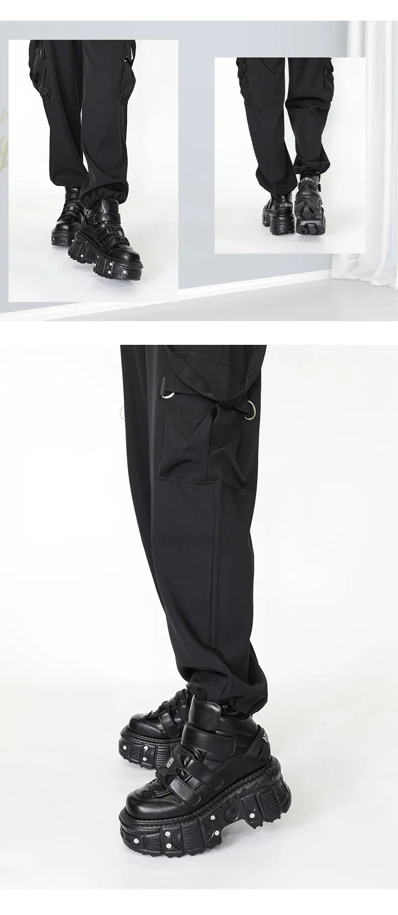 2025 Women’s Punk Gothic Ankle Boots – Lace-Up Platform Shoes with 9CM Heel & Metal Decor