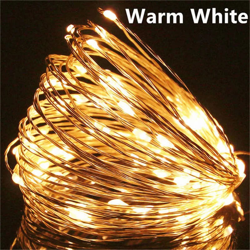 USB LED Fairy String Lights - 20M 200LED Copper Wire Garland for Christmas, Wedding & Outdoor Decor