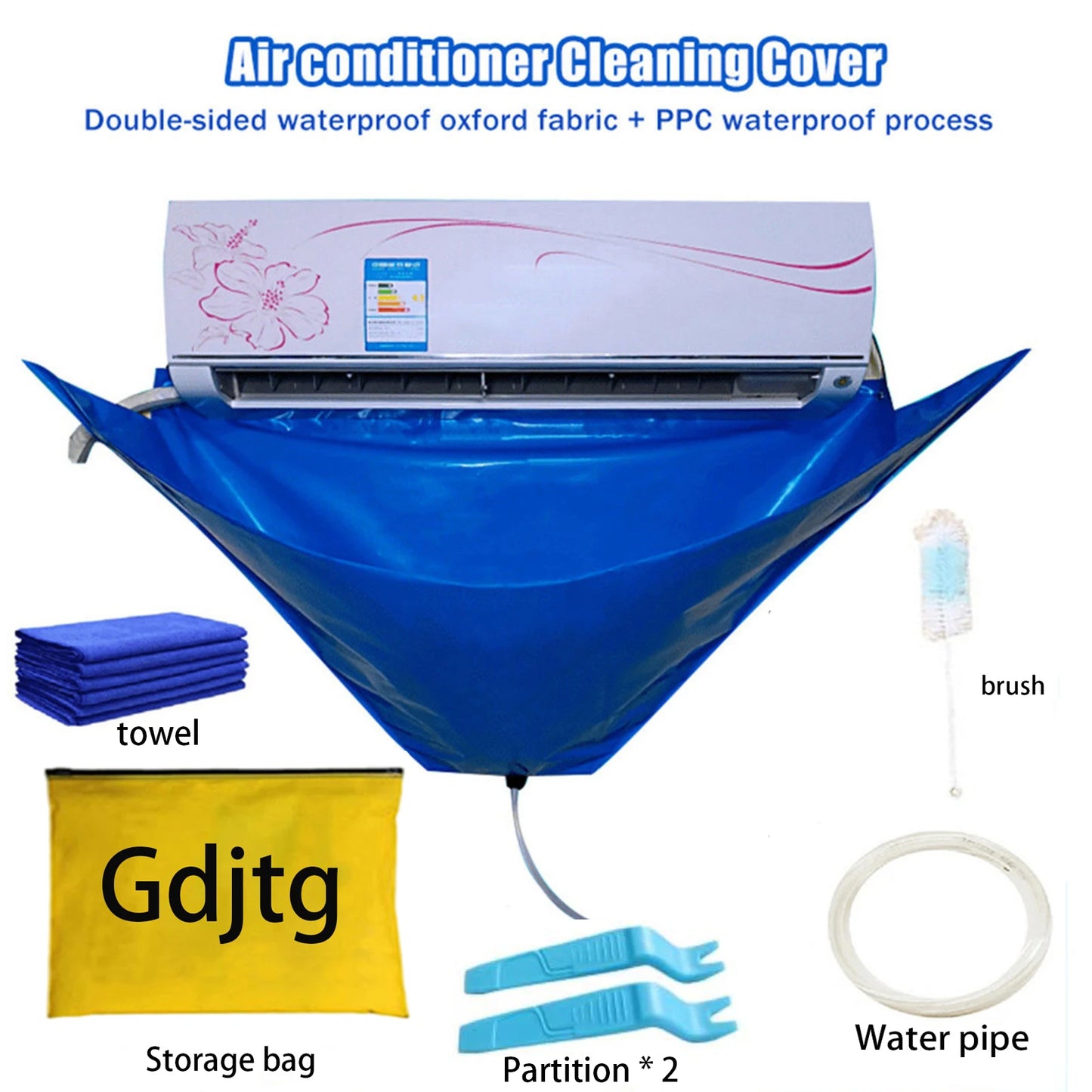15-Piece Air Conditioner Cleaning Kit β Waterproof Dust Cover & Cleaning Tools, 118cm Protective Bag for AC Maintenance