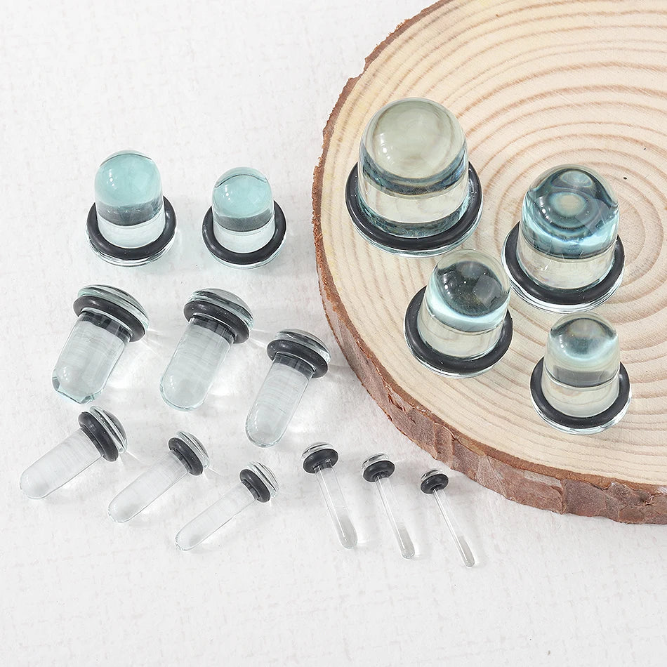 Glass Ear Tunnels & Plugs | Ear Stretchers, Expander Earrings for Women Body Jewelry 1.6–16mm