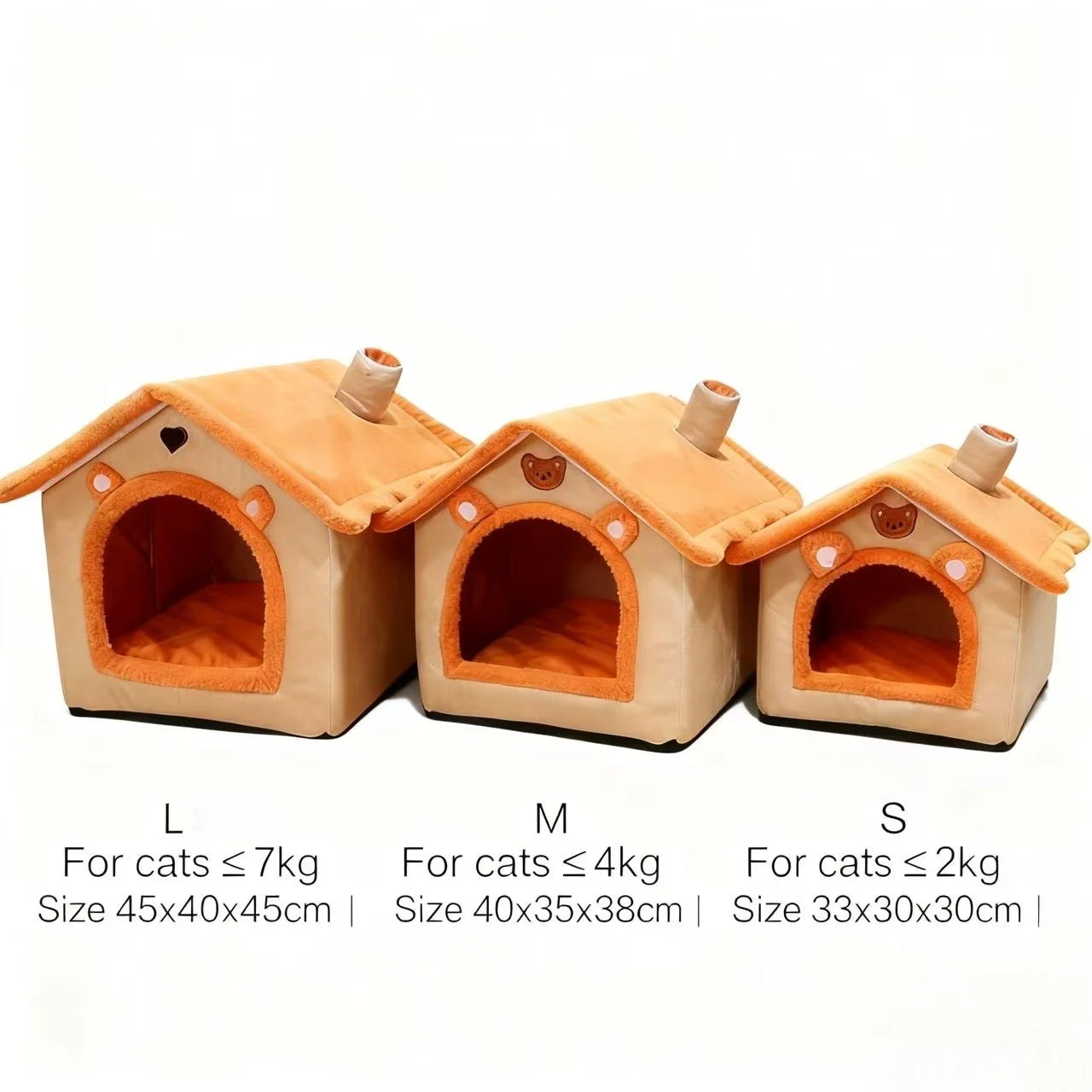 All Season Dog House Bed - Removable Washable Warm Pet Cave for Small Dogs and Cats