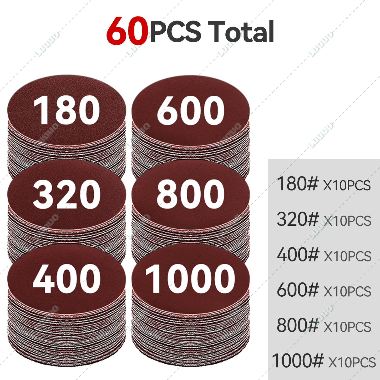 Car Detailing Headlight Restoration Sandpaper Discs – Hook & Loop Round Sanding Sheets for Metal & Wood Polishing Tools