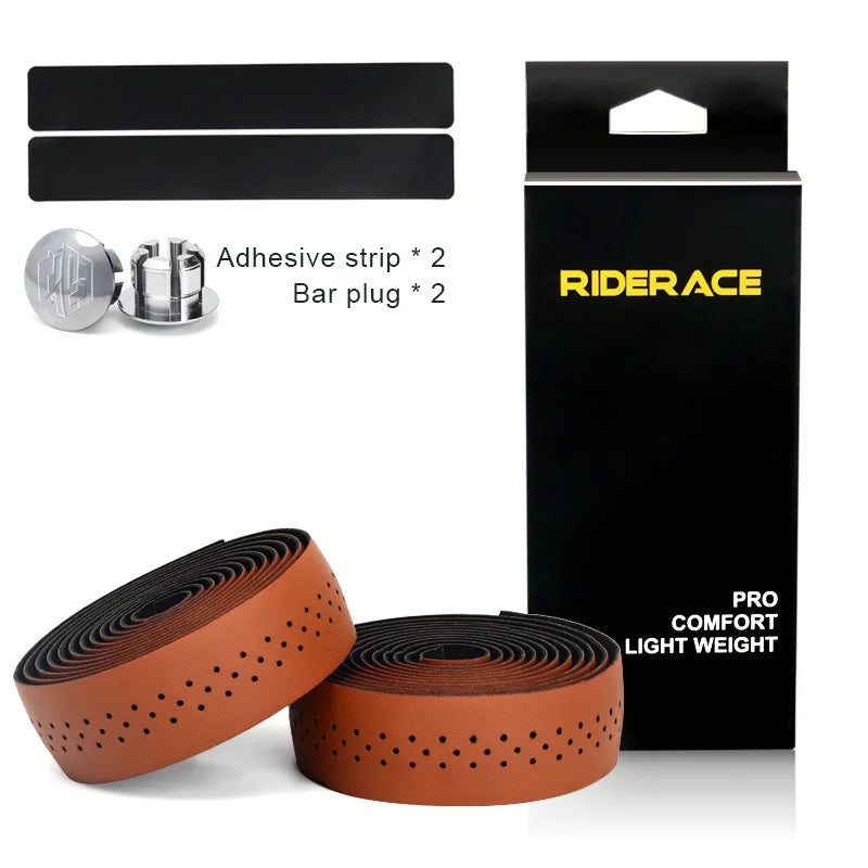 RIDERACE Bicycle Handlebar Tape – Anti-Slip PU EVA Breathable Damping Straps for Road Bike Anti-Vibration Grip