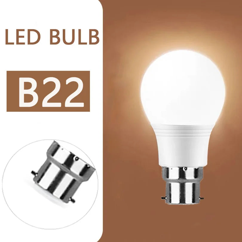 LED Light Bulbs - E27 E14 B22 220V Energy Saving SMD2835 Lamps for Indoor Home Bedroom Lighting
