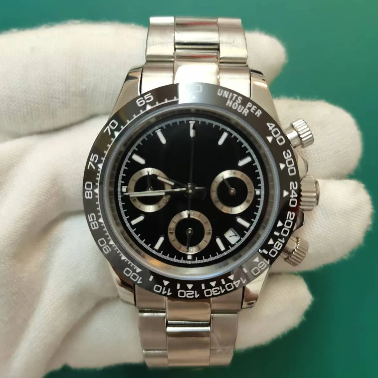 Luxury Men’s Quartz Chronograph Watch – Sapphire Crystal, 50M Waterproof Stainless Steel Business Wristwatch