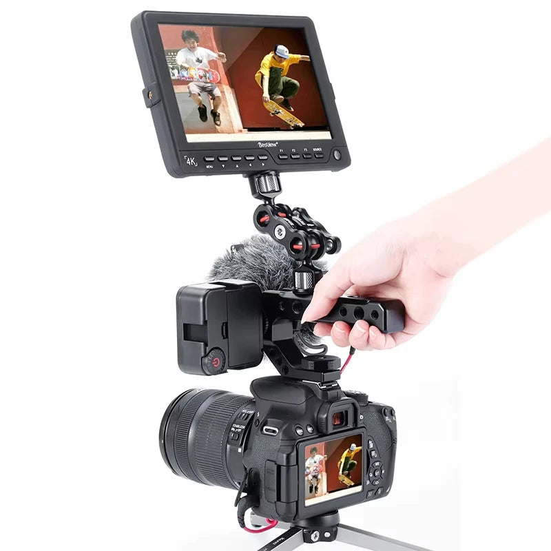 Top Handle Grip for DSLR & Mirrorless Camera – Handheld Stabilizer with Cold Shoe Mount Compatible with SmallRig Camera Rig Accessories