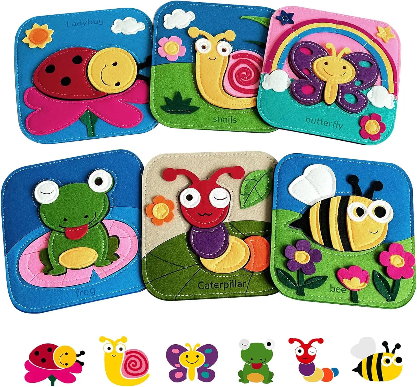 Montessori Busy Book for Kids – Color, Shape & Animal Cognition, Early Education Giraffe Quiet Book, Fine Motor Skills Toy