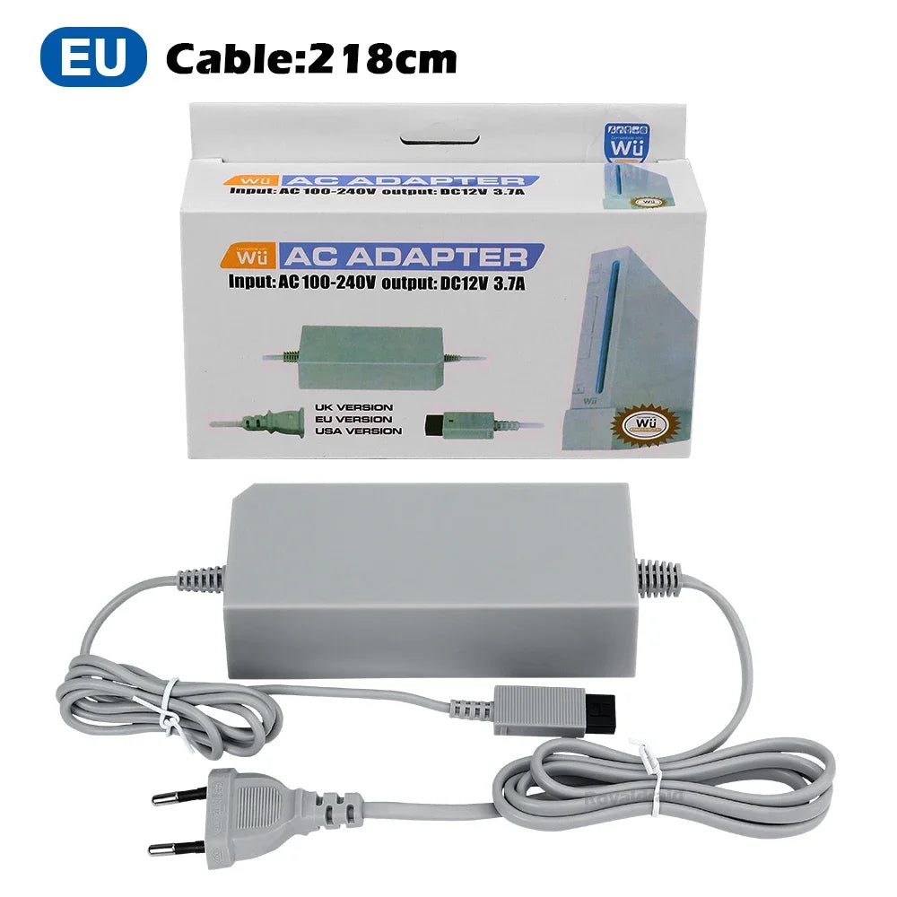 Nintend Wii AC Adapter 100-240V 12V 3.7A – EU/US Plug Wall Charger Power Supply