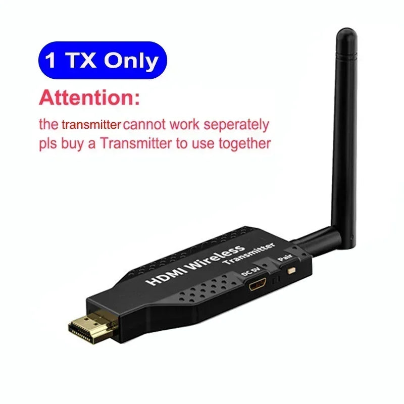 1080P 50M 5G Wireless HDMI Transmitter & Receiver β Audio Video Extender for PC, Camera to TV/Projector