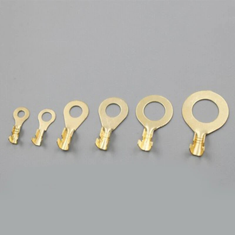 150-Piece Round Terminal Block Set - DJ431 O-Type Copper Lugs, Cold-Pressed Wiring Terminals & Connector Kit