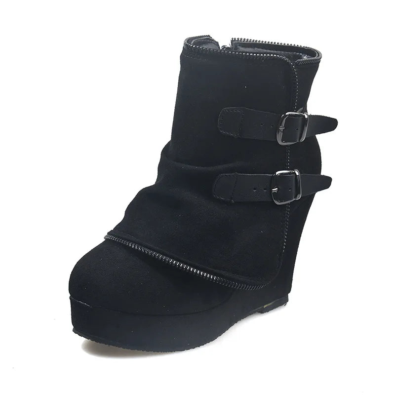 Women's Chunky Ankle Boots - Warm Retro Handmade Fashion Winter Boots