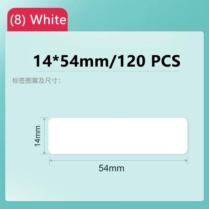 Niimbot D11/D101/D110 Mini Portable Thermal Label Printer – White Waterproof Anti-Oil Sticker Paper, No-Glue Bluetooth Sticker Printer