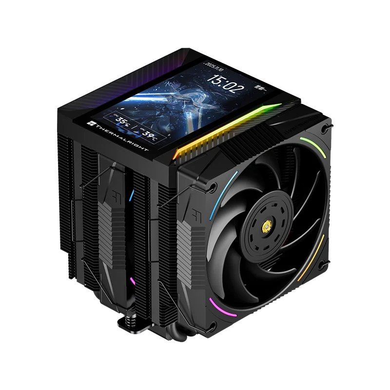 Thermalright Peerless Assassin 120 VISION MAX CPU Air Cooler – AGHP 5.0 6x6mm Heat Pipes 5-inch Display High Performance Radiator for Intel LGA1851/1700 & AMD AM5