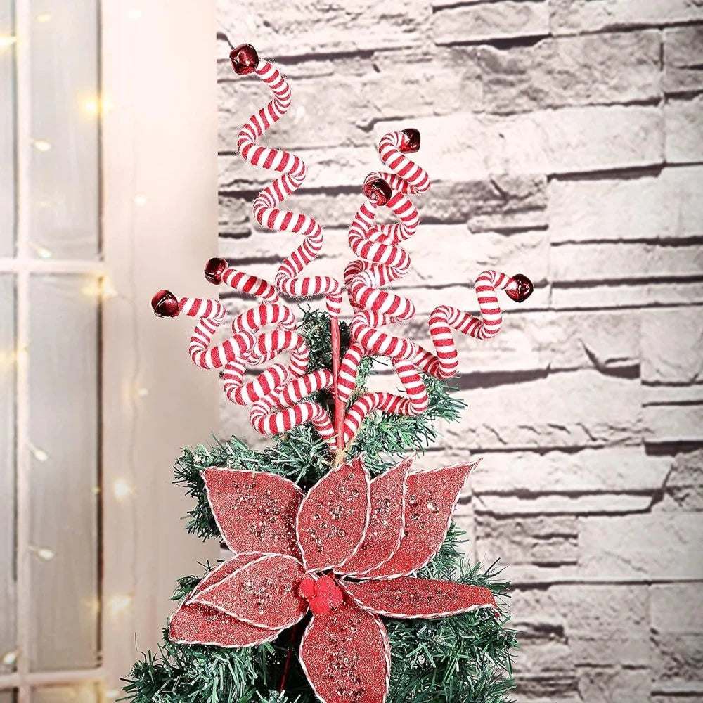 Christmas Tree Decoration Woolen Bells – Curly Pick Branch Ornaments for Xmas, Holiday & Chinese New Year