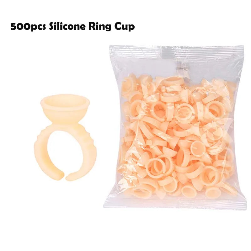 500PCS Disposable Silicone Pigment Rings β Tattoo Ink Cup Holders for Microblading, Eyebrow & Lip Permanent Makeup (PMU)