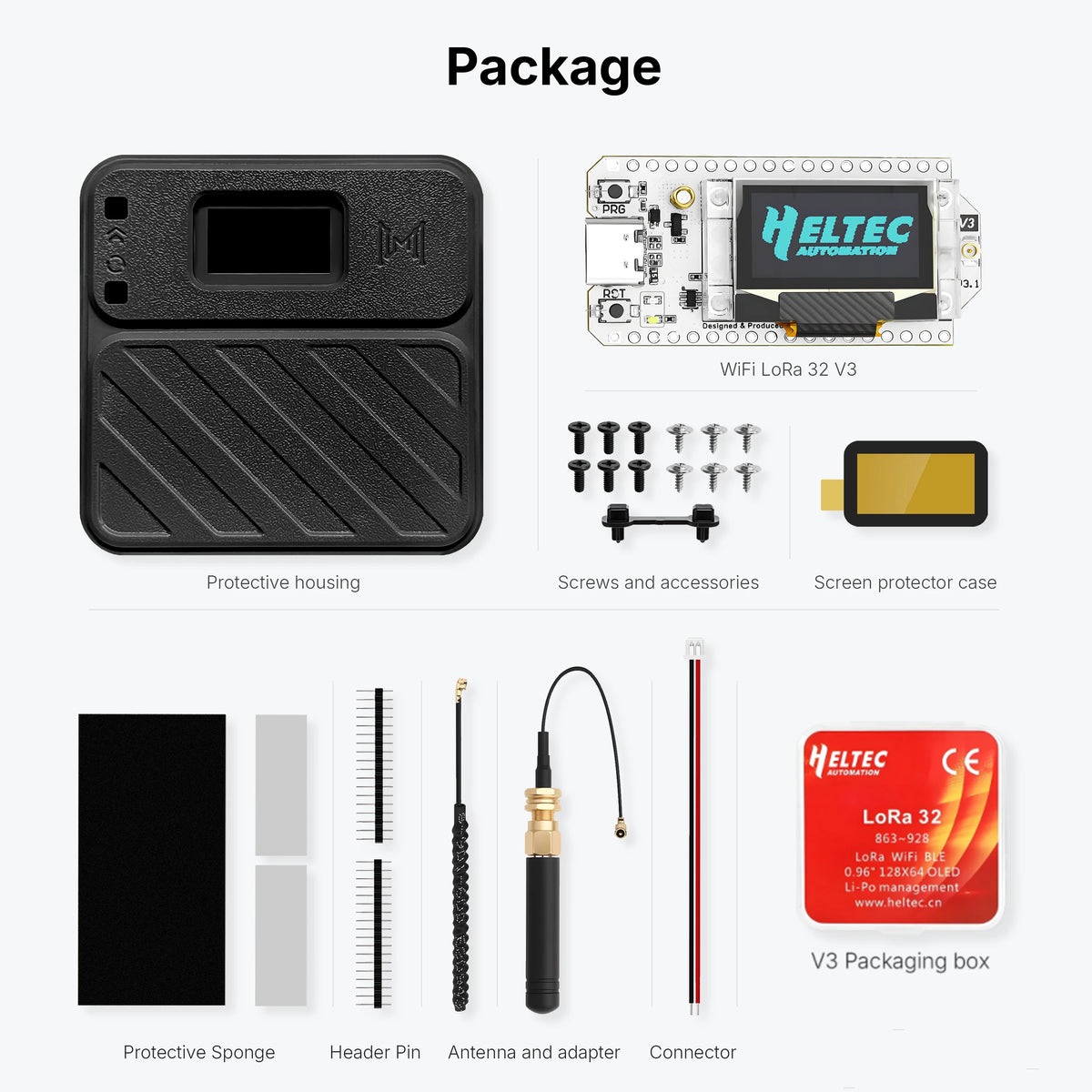 Heltec WiFi LoRa 32 V3 868MHz Development Board - ESP32 SX1262 IoT Kit with Case for Meshtastic, Arduino and LoRaWAN