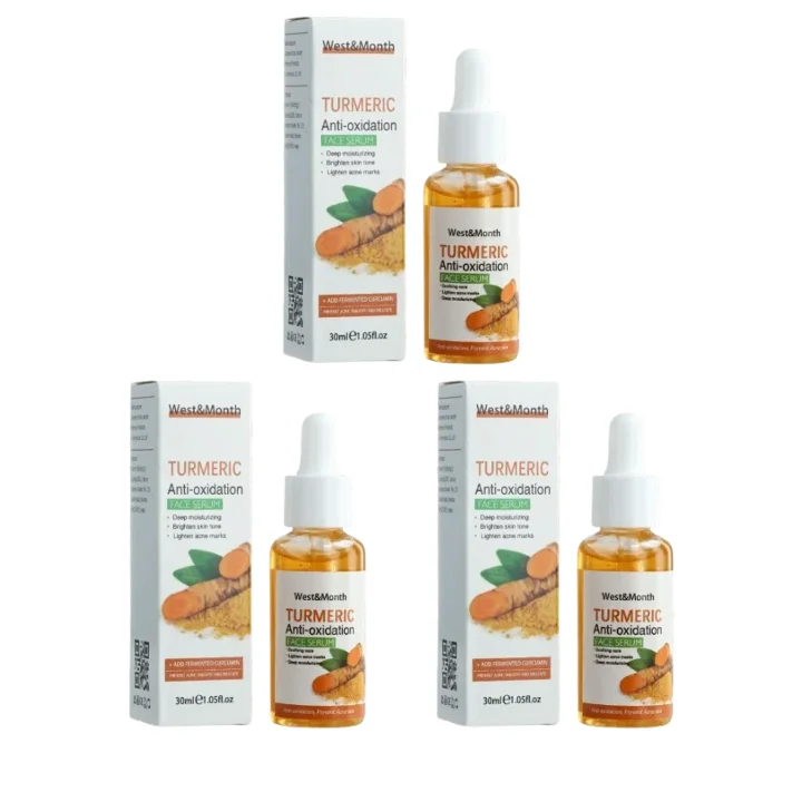 Turmeric Brightening Facial Serum – Antioxidant Skin Care & Dark Spot Corrector (1/2/3-Piece Set)
