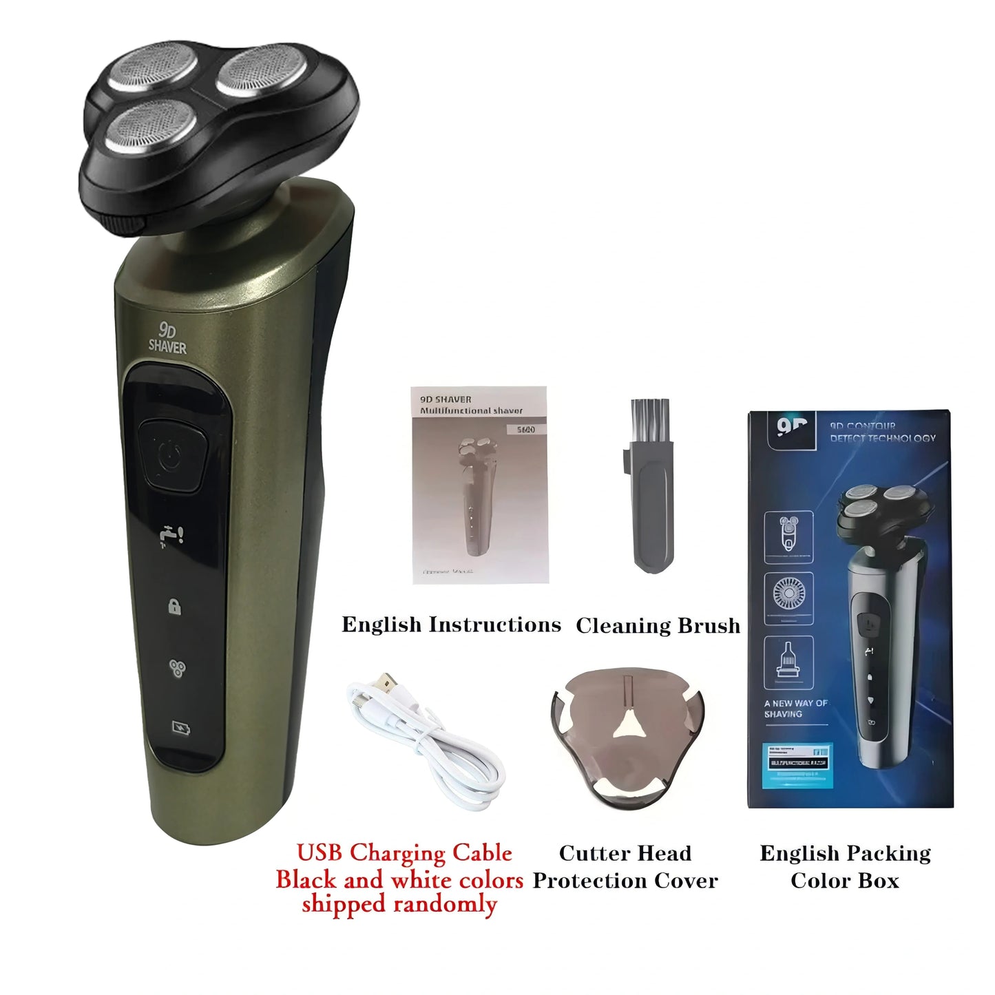 New 9D Electric Shaver β USB Rechargeable High-Power Full-Body Beard Razor for Car and Home
