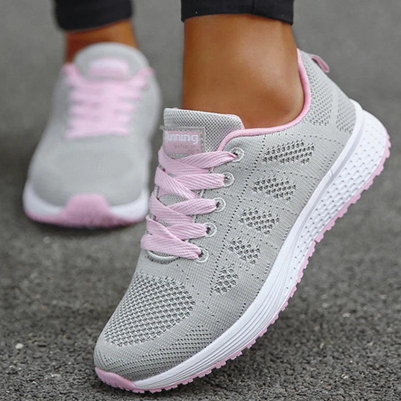 New Women's Lace-Up Flats – Casual Sneakers, Soft & Comfortable, Plus Size Available